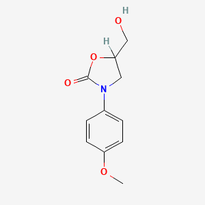 molecular formula C11H13NO4 B1198013 5-Hydroxymethyl-3-(p-methoxyphenyl)-2-oxazolidinone CAS No. 42902-32-9
