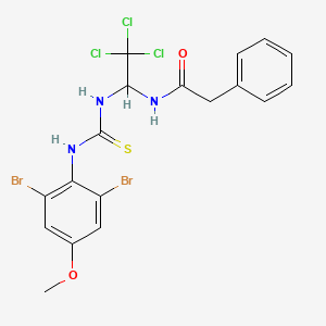 2-Phenyl-N-(2,2,2-trichloro-1-{[(2,6-dibromo-4-methoxyanilino)carbothioyl]amino}ethyl)acetamide