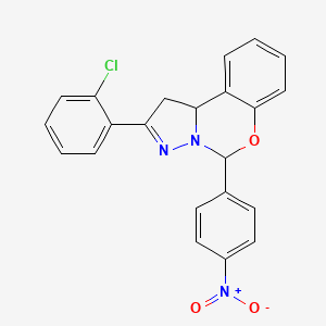 2-(2-Chlorophenyl)-5-(4-nitrophenyl)-1,10b-dihydropyrazolo[1,5-c][1,3]benzoxazine