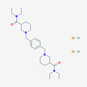 molecular formula C28H48Br2N4O2 B1198018 alpha,alpha'-Bis(3-(N,N-diethylcarbamoyl)piperidinyl)-p-xylene dihydrobromide CAS No. 2128-88-3