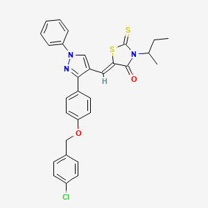 (5Z)-3-sec-butyl-5-[(3-{4-[(4-chlorobenzyl)oxy]phenyl}-1-phenyl-1H-pyrazol-4-yl)methylene]-2-thioxo-1,3-thiazolidin-4-one