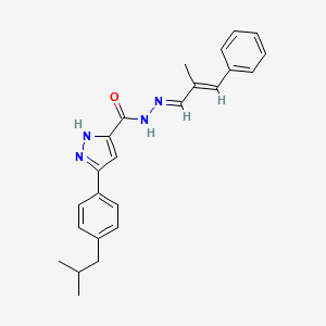 3-(4-isobutylphenyl)-N'-[(E,2E)-2-methyl-3-phenyl-2-propenylidene]-1H-pyrazole-5-carbohydrazide