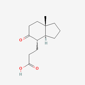 molecular formula C13H20O3 B1198027 3-[(3aS,4S,7aS)-7a-methyl-5-oxo-2,3,3a,4,6,7-hexahydro-1H-inden-4-yl]propanoic acid CAS No. 13349-15-0