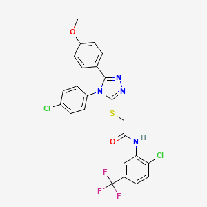 2-{[4-(4-chlorophenyl)-5-(4-methoxyphenyl)-4H-1,2,4-triazol-3-yl]sulfanyl}-N-[2-chloro-5-(trifluoromethyl)phenyl]acetamide