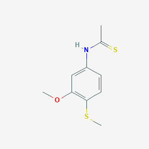 molecular formula C10H13NOS2 B11980320 Ethanethioamide, N-[3-methoxy-4-(methylthio)phenyl]- CAS No. 87956-84-1