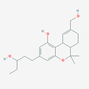 molecular formula C21H30O4 B1198036 9-(Hydroxymethyl)-3-(3-hydroxypentyl)-6,6-dimethyl-6a,7,8,10a-tetrahydrobenzo[c]chromen-1-ol CAS No. 59652-70-9