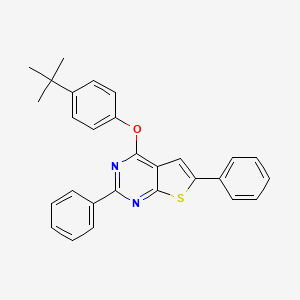 molecular formula C28H24N2OS B11980411 4-(4-Tert-butylphenoxy)-2,6-diphenylthieno[2,3-d]pyrimidine 