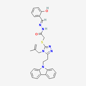 2-{[5-[2-(9H-Carbazol-9-YL)ethyl]-4-(2-methyl-2-propenyl)-4H-1,2,4-triazol-3-YL]sulfanyl}-N'-[(E)-(2-hydroxyphenyl)methylidene]acetohydrazide