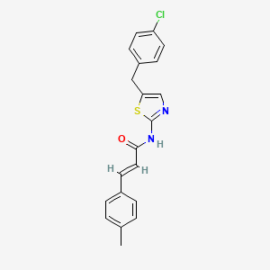 molecular formula C20H17ClN2OS B11980434 N-(5-(4-Chlorobenzyl)-1,3-thiazol-2-YL)-3-(4-methylphenyl)acrylamide 