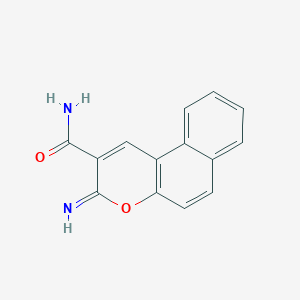 molecular formula C14H10N2O2 B11980477 3H-Naphtho[2,1-b]pyran-2-carboxamide, 3-imino- CAS No. 24759-88-4