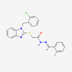 2-{[1-(2-chlorobenzyl)-1H-benzimidazol-2-yl]sulfanyl}-N'-[(E)-(2-methylphenyl)methylidene]acetohydrazide