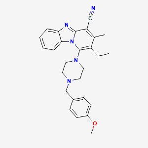 2-Ethyl-1-[4-(4-methoxybenzyl)-1-piperazinyl]-3-methylpyrido[1,2-A]benzimidazole-4-carbonitrile