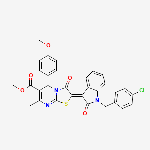 methyl (2Z)-2-[1-(4-chlorobenzyl)-2-oxo-1,2-dihydro-3H-indol-3-ylidene]-5-(4-methoxyphenyl)-7-methyl-3-oxo-2,3-dihydro-5H-[1,3]thiazolo[3,2-a]pyrimidine-6-carboxylate