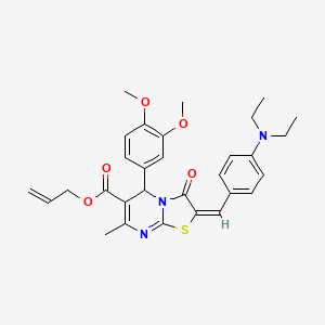 allyl (2E)-2-[4-(diethylamino)benzylidene]-5-(3,4-dimethoxyphenyl)-7-methyl-3-oxo-2,3-dihydro-5H-[1,3]thiazolo[3,2-a]pyrimidine-6-carboxylate