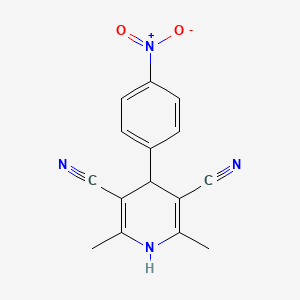 molecular formula C15H12N4O2 B11980775 2,6-Dimethyl-4-(4-nitrophenyl)-1,4-dihydropyridine-3,5-dicarbonitrile CAS No. 67438-96-4