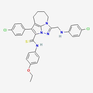 4-(4-chlorophenyl)-1-{[(4-chlorophenyl)amino]methyl}-N-(4-ethoxyphenyl)-5,6,7,8-tetrahydro-2,2a,8a-triazacyclopenta[cd]azulene-3-carbothioamide