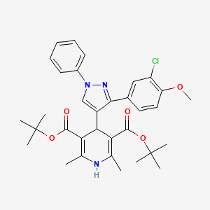 DI(Tert-butyl) 4-[3-(3-chloro-4-methoxyphenyl)-1-phenyl-1H-pyrazol-4-YL]-2,6-dimethyl-1,4-dihydro-3,5-pyridinedicarboxylate