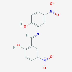 molecular formula C13H9N3O6 B11980932 Phenol, 2-[[(2-hydroxy-5-nitrophenyl)imino]methyl]-4-nitro- CAS No. 112383-44-5