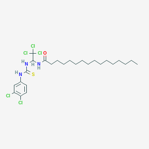 molecular formula C25H38Cl5N3OS B11980968 N-(2,2,2-Trichloro-1-(((3,4-dichloroanilino)carbothioyl)amino)ET)hexadecanamide CAS No. 302904-28-5