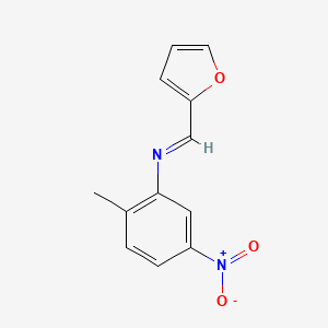 molecular formula C12H10N2O3 B11980985 Furan-2-ylmethylene-(2-methyl-5-nitro-phenyl)-amine 