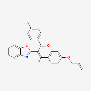 molecular formula C26H21NO3 B11981029 3-(4-(Allyloxy)phenyl)-2-(1,3-benzoxazol-2-YL)-1-(4-methylphenyl)-2-propen-1-one 