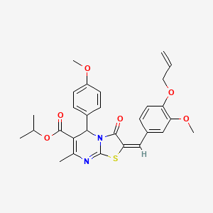 Isopropyl (2E)-2-[4-(allyloxy)-3-methoxybenzylidene]-5-(4-methoxyphenyl)-7-methyl-3-oxo-2,3-dihydro-5H-[1,3]thiazolo[3,2-A]pyrimidine-6-carboxylate