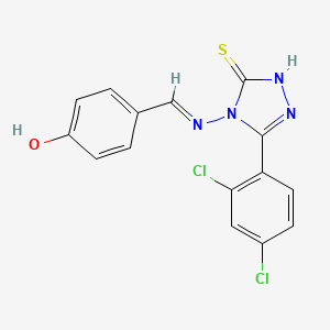 4-(((3-(2,4-Dichlorophenyl)-5-mercapto-4H-1,2,4-triazol-4-YL)imino)methyl)phenol