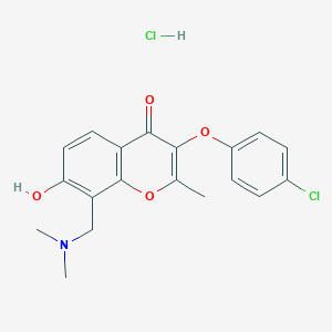 3-(4-Chlorophenoxy)-8-((dimethylamino)methyl)-7-hydroxy-2-methyl-4H-chromen-4-one hydrochloride