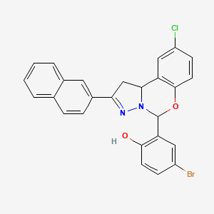 4-Bromo-2-(9-chloro-2-(naphthalen-2-yl)-5,10b-dihydro-1H-benzo[e]pyrazolo[1,5-c][1,3]oxazin-5-yl)phenol