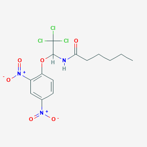 N-[2,2,2-trichloro-1-(2,4-dinitrophenoxy)ethyl]hexanamide