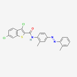 3,6-dichloro-N-{2-methyl-4-[(E)-(2-methylphenyl)diazenyl]phenyl}-1-benzothiophene-2-carboxamide