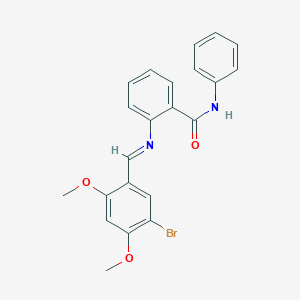 2-{[(E)-(5-bromo-2,4-dimethoxyphenyl)methylidene]amino}-N-phenylbenzamide