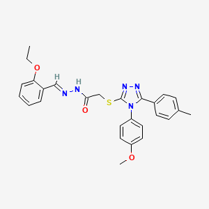 N'-[(E)-(2-ethoxyphenyl)methylidene]-2-{[4-(4-methoxyphenyl)-5-(4-methylphenyl)-4H-1,2,4-triazol-3-yl]sulfanyl}acetohydrazide