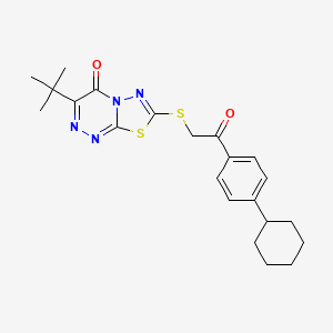 3-tert-butyl-7-{[2-(4-cyclohexylphenyl)-2-oxoethyl]sulfanyl}-4H-[1,3,4]thiadiazolo[2,3-c][1,2,4]triazin-4-one