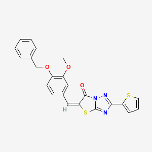 (5E)-5-[4-(benzyloxy)-3-methoxybenzylidene]-2-(2-thienyl)[1,3]thiazolo[3,2-b][1,2,4]triazol-6(5H)-one