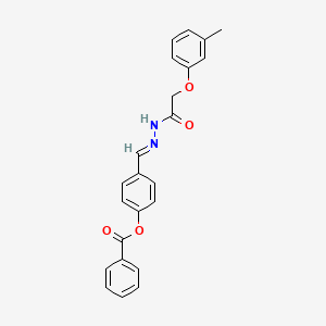 4-(2-((3-Methylphenoxy)acetyl)carbohydrazonoyl)phenyl benzoate