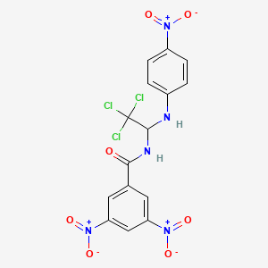 molecular formula C15H10Cl3N5O7 B11981284 3,5-dinitro-N-[2,2,2-trichloro-1-(4-nitroanilino)ethyl]benzamide 