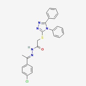 N'-[(1E)-1-(4-chlorophenyl)ethylidene]-2-[(4,5-diphenyl-4H-1,2,4-triazol-3-yl)sulfanyl]acetohydrazide