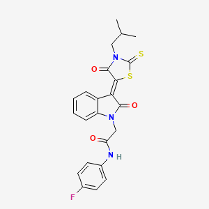 N-(4-fluorophenyl)-2-[(3Z)-3-(3-isobutyl-4-oxo-2-thioxo-1,3-thiazolidin-5-ylidene)-2-oxo-2,3-dihydro-1H-indol-1-yl]acetamide