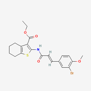 Ethyl 2-{[(2E)-3-(3-bromo-4-methoxyphenyl)-2-propenoyl]amino}-4,5,6,7-tetrahydro-1-benzothiophene-3-carboxylate