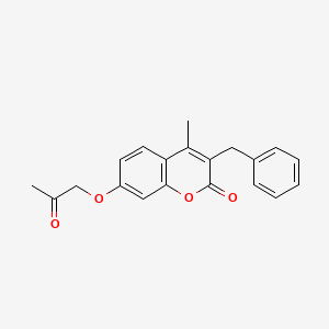 molecular formula C20H18O4 B11981396 3-benzyl-4-methyl-7-(2-oxopropoxy)-2H-chromen-2-one CAS No. 314742-79-5