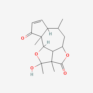 molecular formula C17H22O5 B1198140 2H-1,4-二氧杂双环戊[cd,f]薁-3,9-二酮，2a,4a,5,6,6a,9a,9b,9c-八氢-2-羟基-2,2a,6,9a-四甲基- 