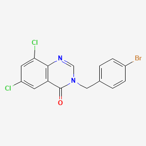 molecular formula C15H9BrCl2N2O B11981437 3-(4-Bromobenzyl)-6,8-dichloro-4(3H)-quinazolinone CAS No. 302913-26-4