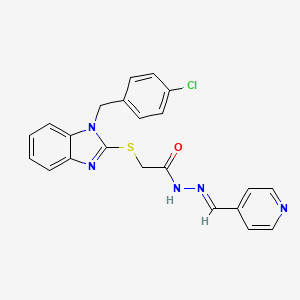 2-{[1-(4-Chlorobenzyl)-1H-benzimidazol-2-YL]sulfanyl}-N'-[(E)-4-pyridinylmethylidene]acetohydrazide