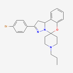 molecular formula C23H26BrN3O B11981473 2-(4-Bromophenyl)-1'-propyl-1,10b-dihydrospiro[benzo[e]pyrazolo[1,5-c][1,3]oxazine-5,4'-piperidine] CAS No. 303095-32-1