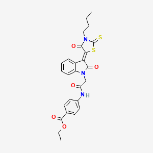 ethyl 4-({[(3Z)-3-(3-butyl-4-oxo-2-thioxo-1,3-thiazolidin-5-ylidene)-2-oxo-2,3-dihydro-1H-indol-1-yl]acetyl}amino)benzoate