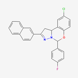 9-Chloro-5-(4-fluorophenyl)-2-(naphthalen-2-yl)-5,10b-dihydro-1H-benzo[e]pyrazolo[1,5-c][1,3]oxazine