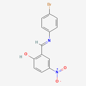 molecular formula C13H9BrN2O3 B11981512 2-{(E)-[(4-bromophenyl)imino]methyl}-4-nitrophenol 