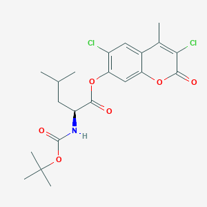 molecular formula C21H25Cl2NO6 B11981534 3,6-dichloro-4-methyl-2-oxo-2H-chromen-7-yl (2S)-2-[(tert-butoxycarbonyl)amino]-4-methylpentanoate 