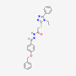 N'-{(E)-[4-(benzyloxy)phenyl]methylidene}-2-[(4-ethyl-5-phenyl-4H-1,2,4-triazol-3-yl)sulfanyl]acetohydrazide